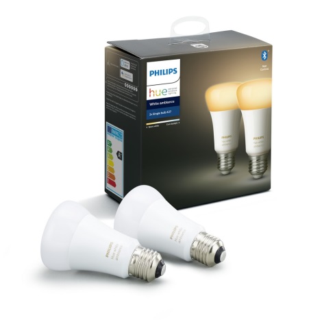 SET 2x LED Prigušiva žarulja Philips Hue WHITE AMBIANCE E27/8,5W/230V 2200-6500K