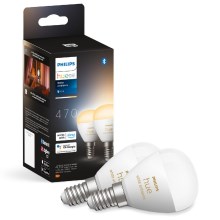 SET 2x LED Prigušiva žarulja Philips Hue WHITE AMBIANCE P45 E14/5,1W/230V 2200-6500K