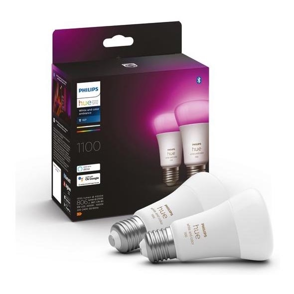 SET 2x LED Prigušiva žarulja Philips Hue White And Color Ambiance A60 E27/9W/230V 2000-6500K