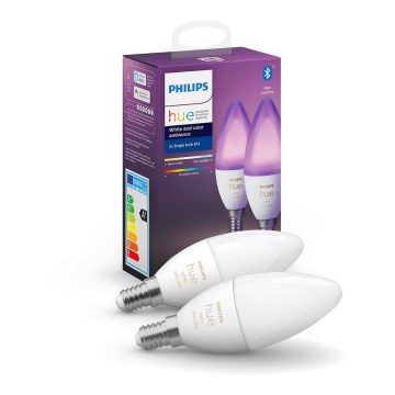 SET 2x LED Prigušiva žarulja Philips Hue WHITE AND COLOR AMBIANCE B39 E14/5,3W/230V 2200K - 6500K