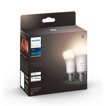 SET 2x LED Prigušiva žarulja Philips Hue WHITE E27/9,5W/230V 2700K