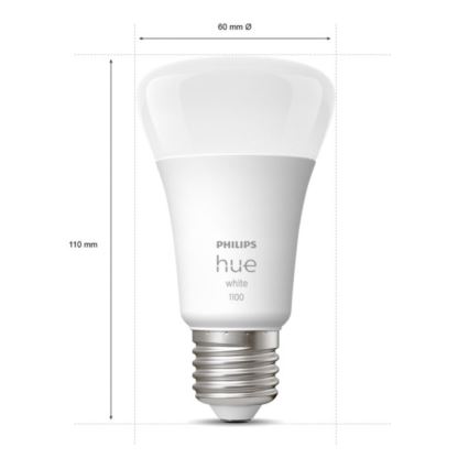 SET 2x LED Prigušiva žarulja Philips Hue WHITE E27/9,5W/230V 2700K