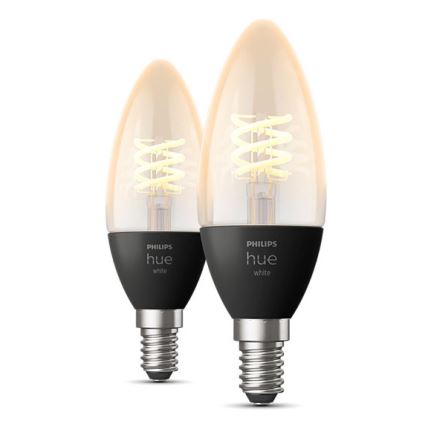 SET 2x LED Prigušiva žarulja Philips Hue WHITE FILAMENT E14/4,5W/230V 2100K