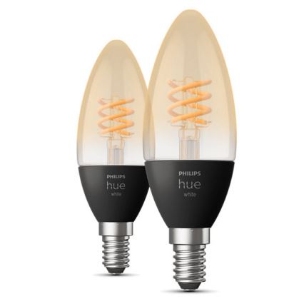 SET 2x LED Prigušiva žarulja Philips Hue WHITE FILAMENT E14/4,5W/230V 2100K