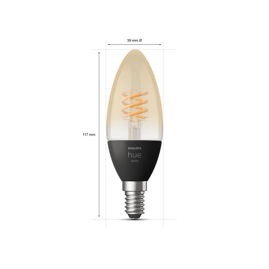 SET 2x LED Prigušiva žarulja Philips Hue WHITE FILAMENT E14/4,5W/230V 2100K