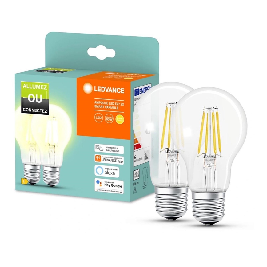 SET 2x LED Prigušiva žarulja SMART+ A60 E27/6W/230V 2700K  - Ledvance