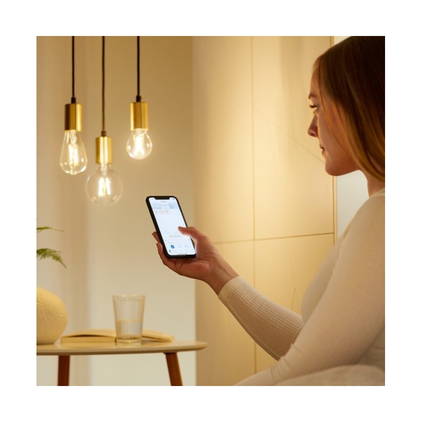 SET 2x LED Prigušiva žarulja VINTAGE FILAMENT A60 E27/6,7W/230V 2700-6500K CRI 90 Wi-Fi - WiZ