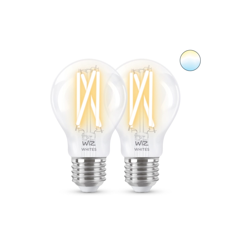 SET 2x LED Prigušiva žarulja VINTAGE FILAMENT A60 E27/6,7W/230V 2700-6500K CRI 90 Wi-Fi - WiZ