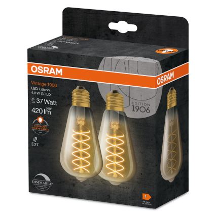 SET 2x LED prigušiva žarulja VINTAGE FILAMENT E27/7,8W/230V 1800K - Osram
