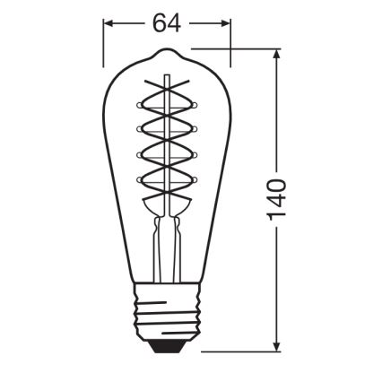 SET 2x LED prigušiva žarulja VINTAGE FILAMENT E27/7,8W/230V 1800K - Osram
