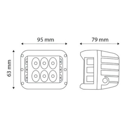 SET 2x LED Reflektorska svjetiljka za automobil CREE LED/27W/10-30V IP67