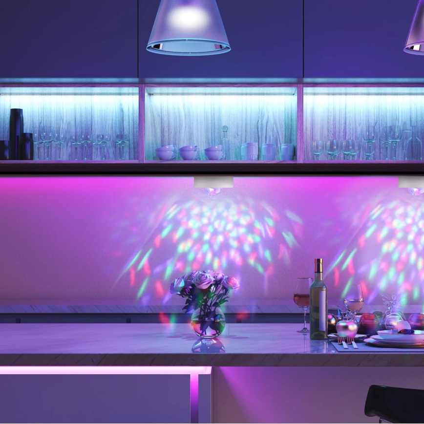 SET 2x LED RGB Prigušiva dekorativna svjetiljka FESTA 3xAAA/4,5V + daljinski upravljač