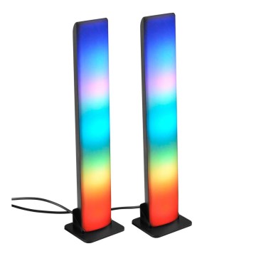 SET 2x LED RGB Prigušiva stolna lampa GAMER LED/5W/5V + daljinski upravljač