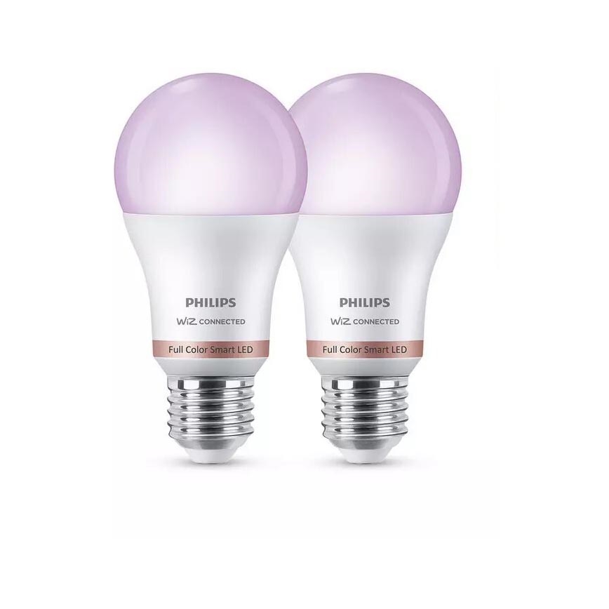 SET 2x LED RGB prigušivačka Philips A60 E27/8W/230V Wi-Fi