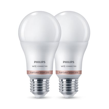 Komplet 2x RGB prigušiva LED žarulja Philips SMART A60 E27/8,5W/230V 2200-6500K + daljinski upravljač