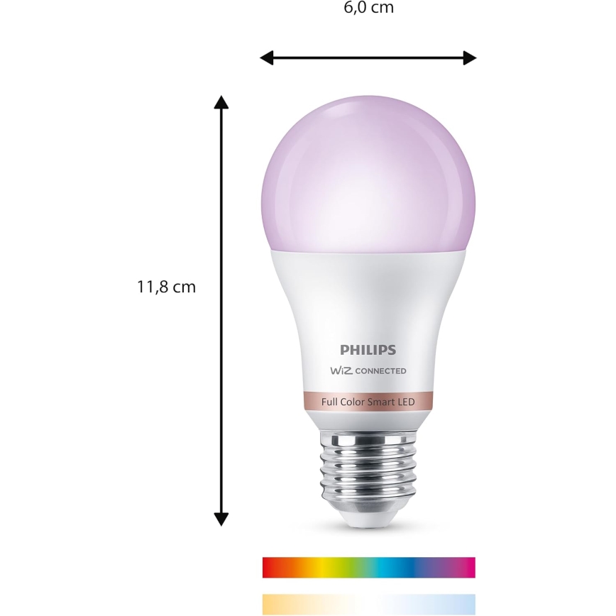 Komplet 2x RGB prigušiva LED žarulja Philips SMART A60 E27/8,5W/230V 2200-6500K + daljinski upravljač