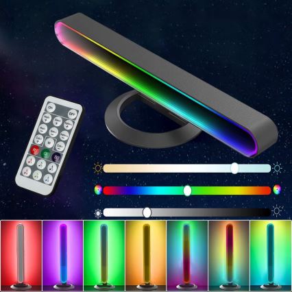 SET 2x LED RGBIC stolna lampa s prigušivanjem LED/5W/5V crna + daljinski upravljač