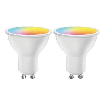 SET 2x LED RGBW Prig. žarulja MESH Smart GU10/6,5W/230V 2700-6500K + daljinski upravljač - Aigostar