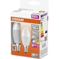SET 2x LED RGBW Prigušiva žarulja B38 E14/4,9W/230V 2700K + daljinski upravljač - Osram