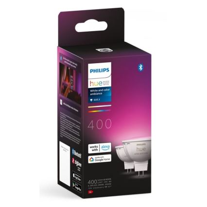 SET 2x LED RGBW Prigušiva žarulja Philips Hue White And Color Ambiance GU5,3/MR16/6,3W/12V 2000-6500K