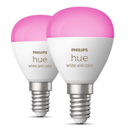 SET 2x LED RGBW Prigušiva žarulja Philips Hue White And Color Ambiance P45 E14/5,1W/230V 2000-6500K