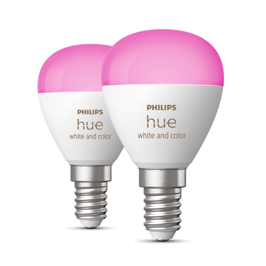 SET 2x LED RGBW Prigušiva žarulja Philips Hue White And Color Ambiance P45 E14/5,1W/230V 2000-6500K