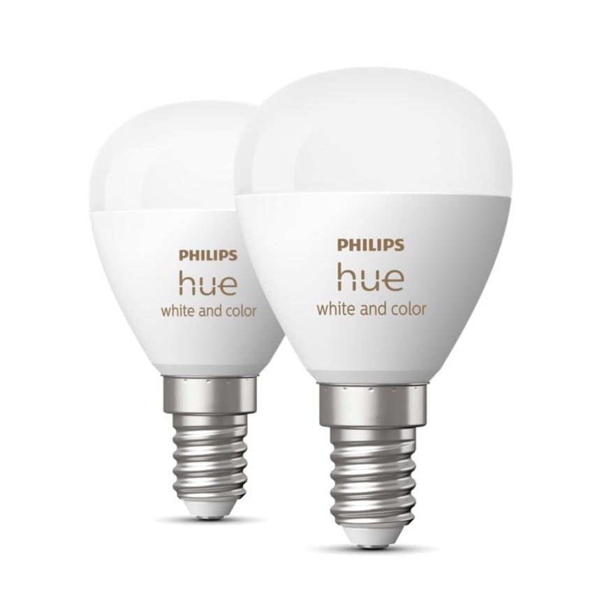 SET 2x LED RGBW Prigušiva žarulja Philips Hue White And Color Ambiance P45 E14/5,1W/230V 2000-6500K
