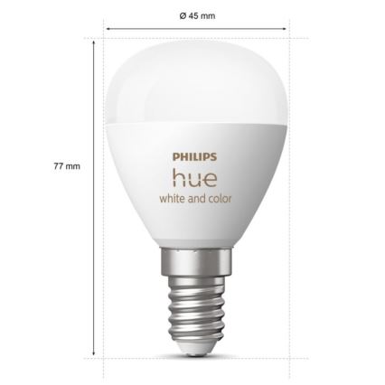 SET 2x LED RGBW Prigušiva žarulja Philips Hue White And Color Ambiance P45 E14/5,1W/230V 2000-6500K