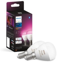 SET 2x LED RGBW Prigušiva žarulja Philips Hue White And Color Ambiance P45 E14/5,1W/230V 2000-6500K