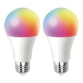 SET 2x LED RGBW prigušivača žarulja MESH Smart A60 E27/12W/230V 2700-6500K + daljinski upravljač - Aigostar
