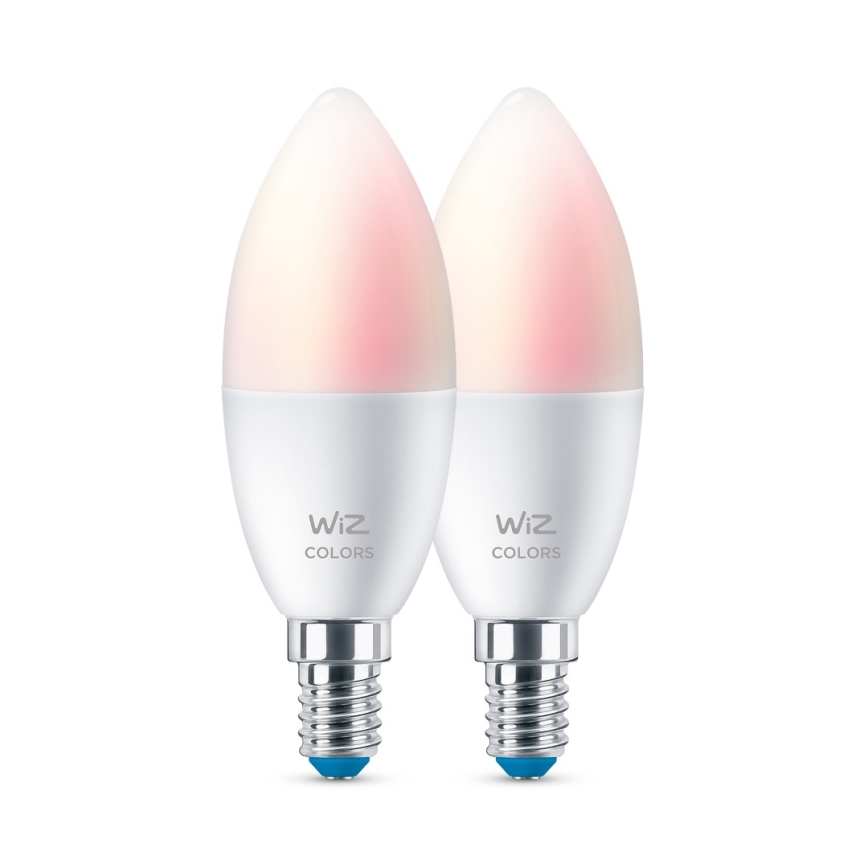 SET 2x LED RGBW prigušivačka žarulje C37 E14/4,9W/230V 2200-6500K Wi-Fi - WiZ