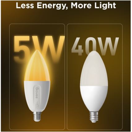 SET 2x LED RGBWW Prigušiva žarulja E14/5W/230V 2700-6500K Wi-Fi - Govee