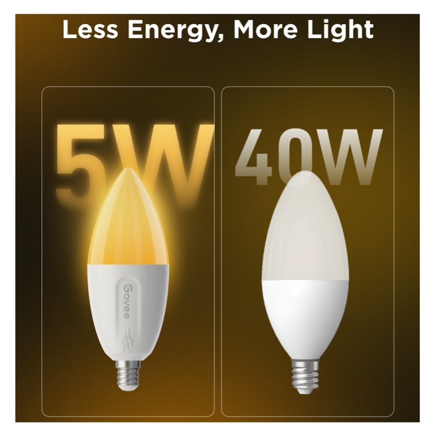 SET 2x LED RGBWW Prigušiva žarulja E14/5W/230V 2700-6500K Wi-Fi - Govee