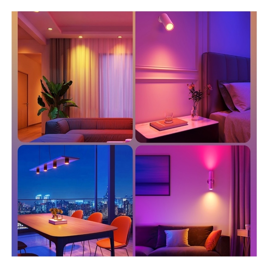SET 2x LED RGBWW Prigušiva žarulja E14/5W/230V 2700-6500K Wi-Fi - Govee