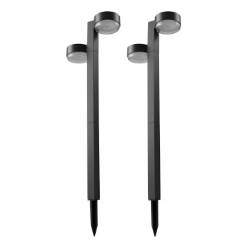 SET 2x LED solarna svjetiljka 2xLED/1W/3,7V 1200 mAh 55 cm IP65 crna