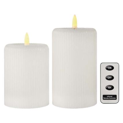 SET 2x LED svijeća LED/4xAA + daljinski upravljač