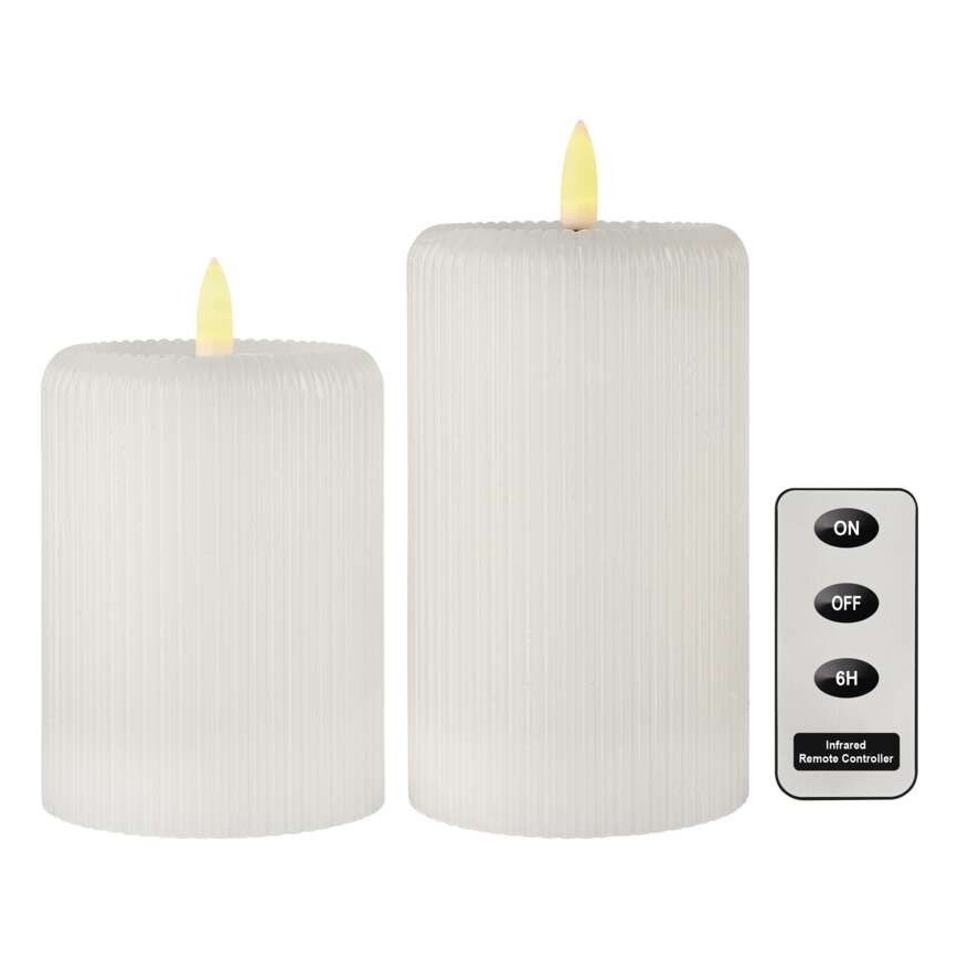 SET 2x LED svijeća LED/4xAA + daljinski upravljač
