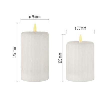 SET 2x LED svijeća LED/4xAA + daljinski upravljač