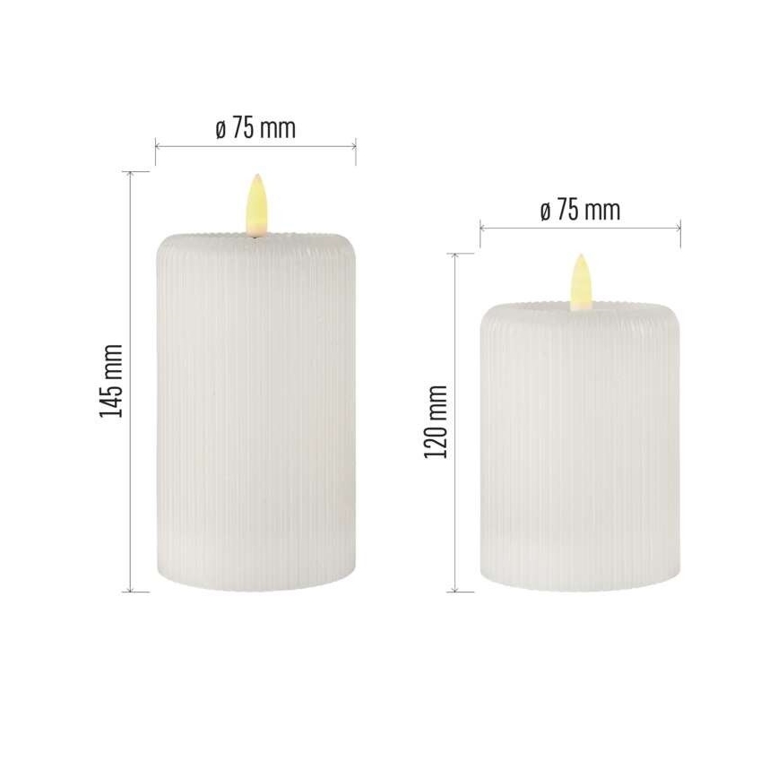 SET 2x LED svijeća LED/4xAA + daljinski upravljač