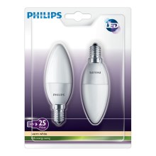 SET 2x LED svijeća Philips E14/4W/230V - CANDLE