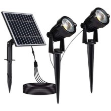 SET 2x LED Vanjska solarna lampa 2xLED/1,2W/3,7V IP65 3000K
