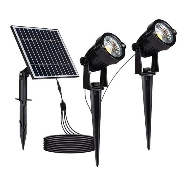 SET 2x LED Vanjska solarna lampa 2xLED/1,2W/3,7V IP65 3000K