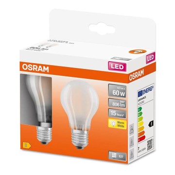 SET 2x LED Žarulja A60 E27/6,5W/230V 2700K - Osram