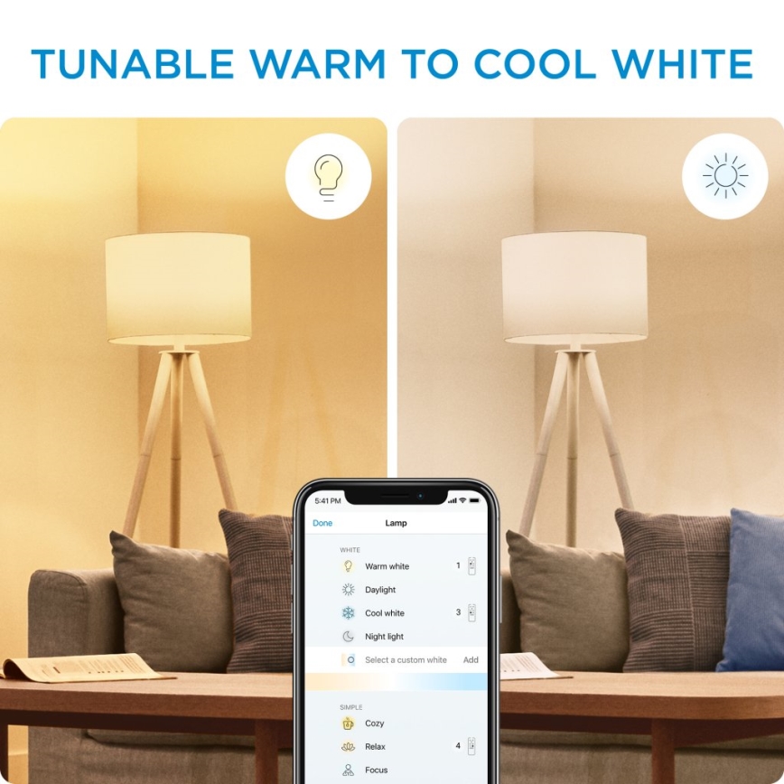 SET 2x LED prigušivačka žarulja C37 E14/4,9W/230V 2700-6500K CRI 90 Wi-Fi - WiZ