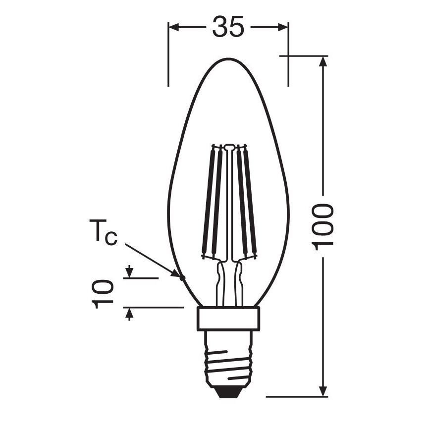 SET 2x LED Žarulja FILAMENT B35 E14/4W/230V 4000K - Osram