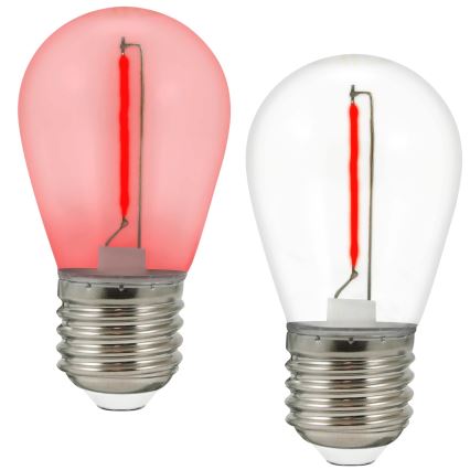 SET 2x LED Žarulja PARTY E27/0,3W/36V crvena