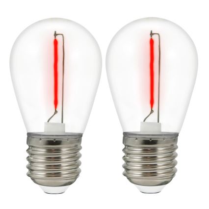 SET 2x LED Žarulja PARTY E27/0,3W/36V crvena