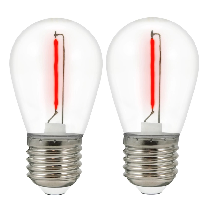 SET 2x LED Žarulja PARTY E27/0,3W/36V crvena