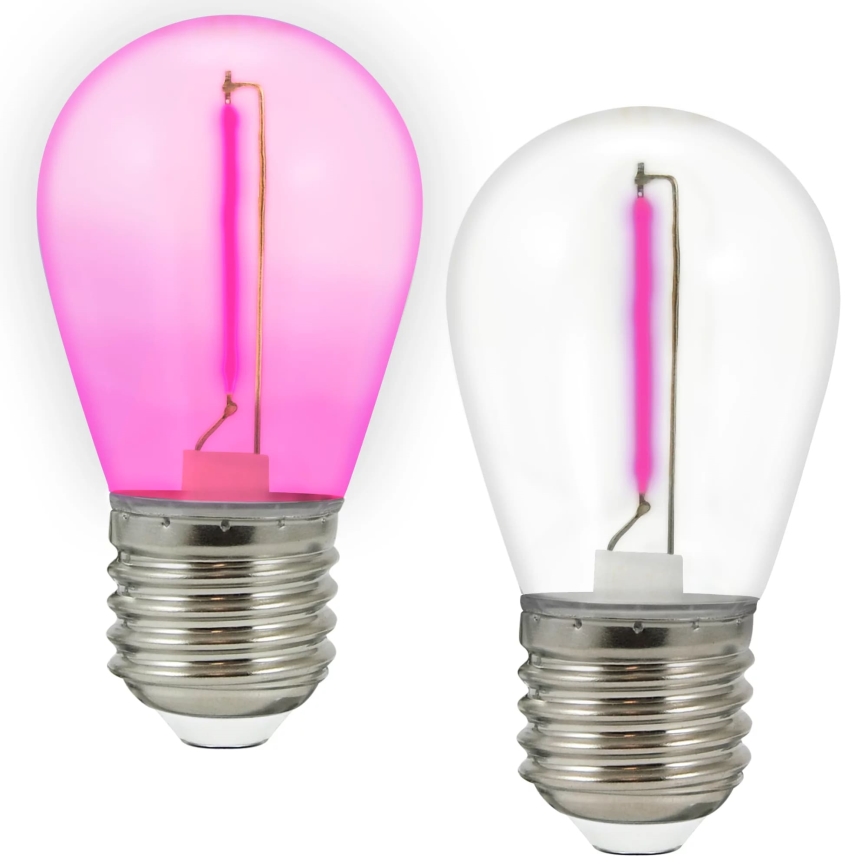 SET 2x LED Žarulja PARTY E27/0,3W/36V ljubičasta