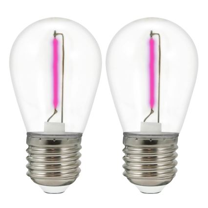 SET 2x LED Žarulja PARTY E27/0,3W/36V ljubičasta